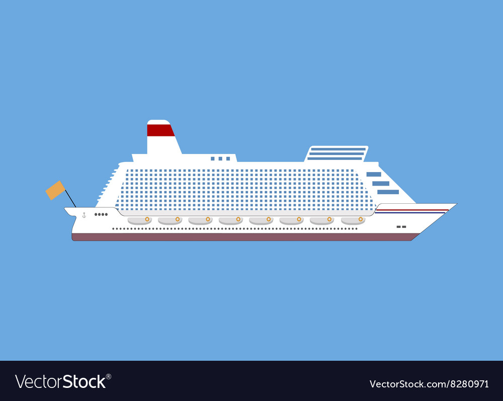 Cruise Ship Isolated On Blue Background Royalty Free Vector