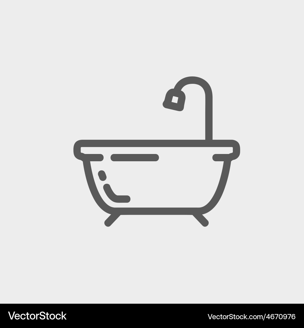 Bathtub thin line icon Royalty Free Vector Image