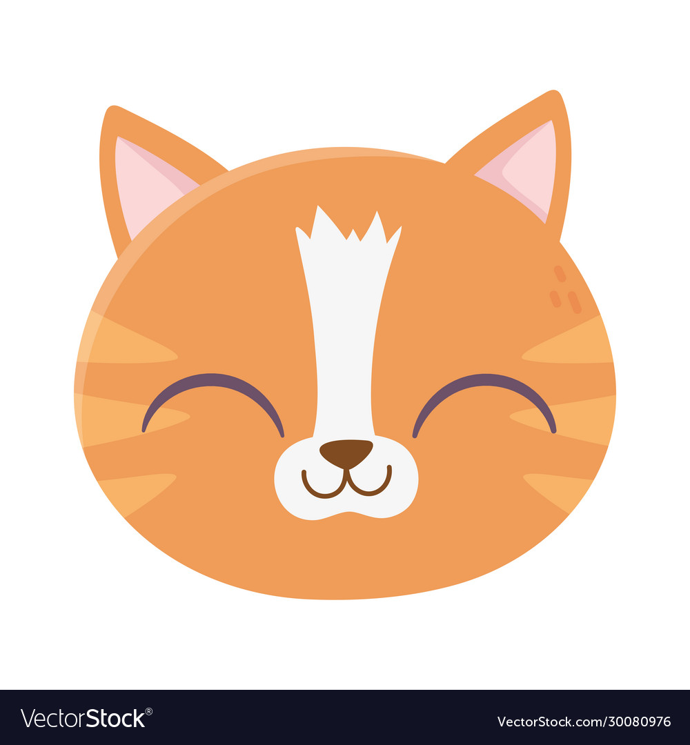 Cute cat face feline cartoon animal icon Vector Image