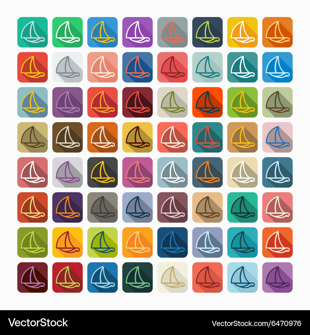 Flat design sailboat Royalty Free Vector Image