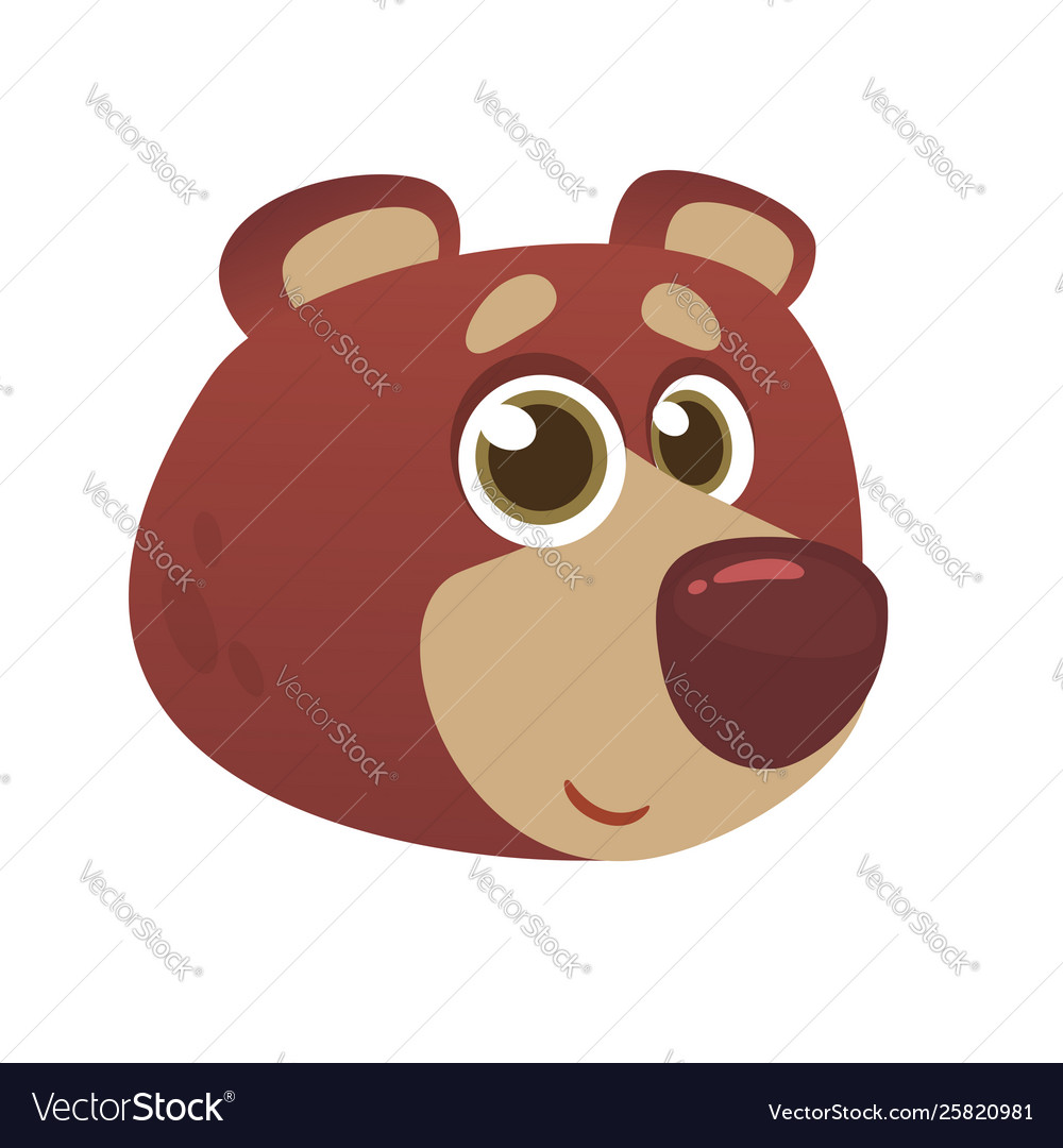 Cartoon funny brown bear head Royalty Free Vector Image Cartoon funny brown bear head Royalty Free Vector Image