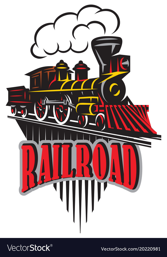 Emblem in vintage style with locomotives Vector Image