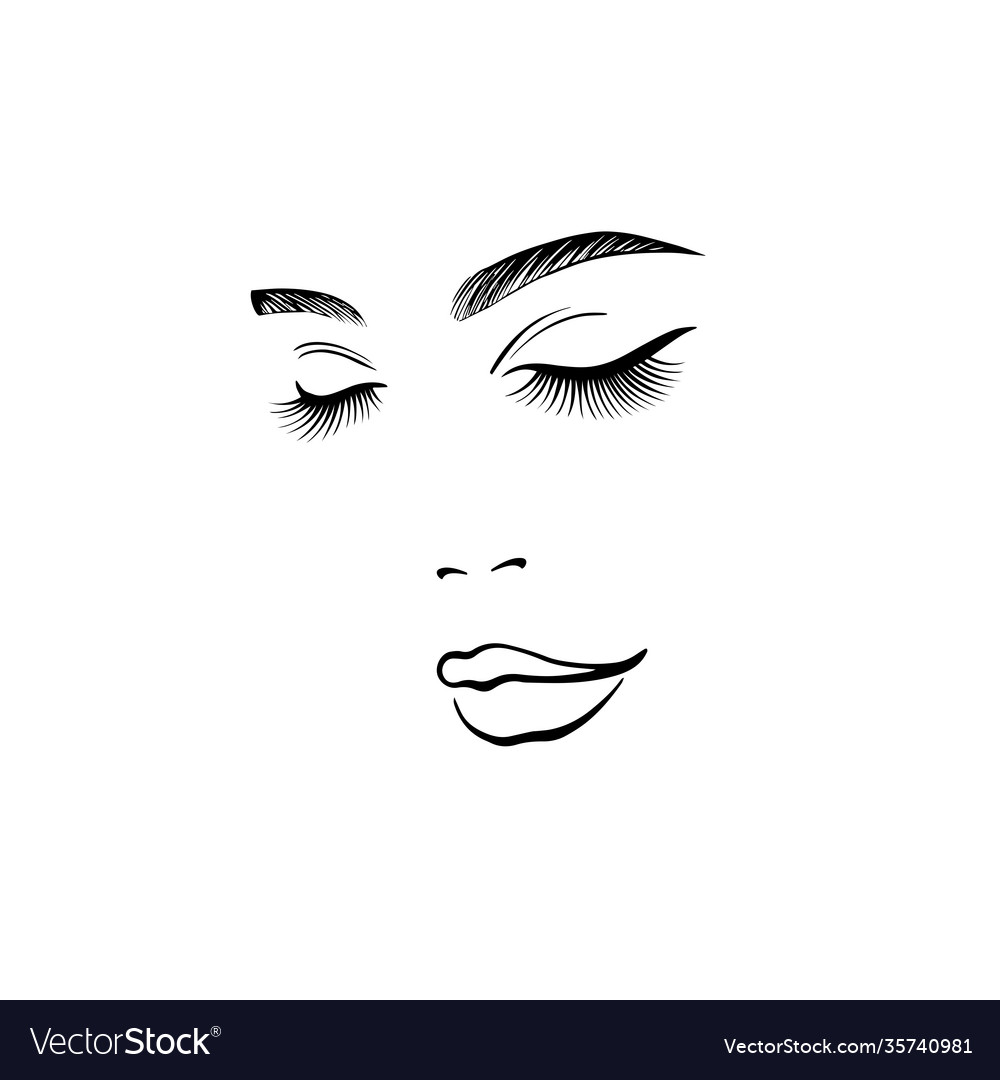 Face a beautiful young woman Royalty Free Vector Image