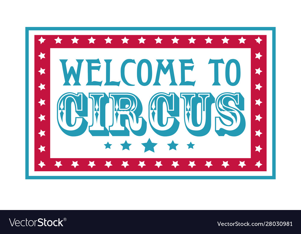 Fun fair and circus welcome sign isolated icon Vector Image