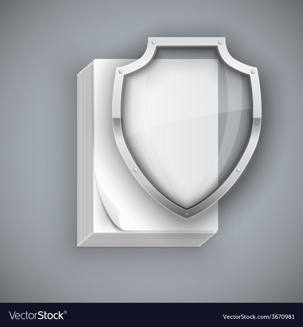 Glass shield Royalty Free Vector Image VectorStock