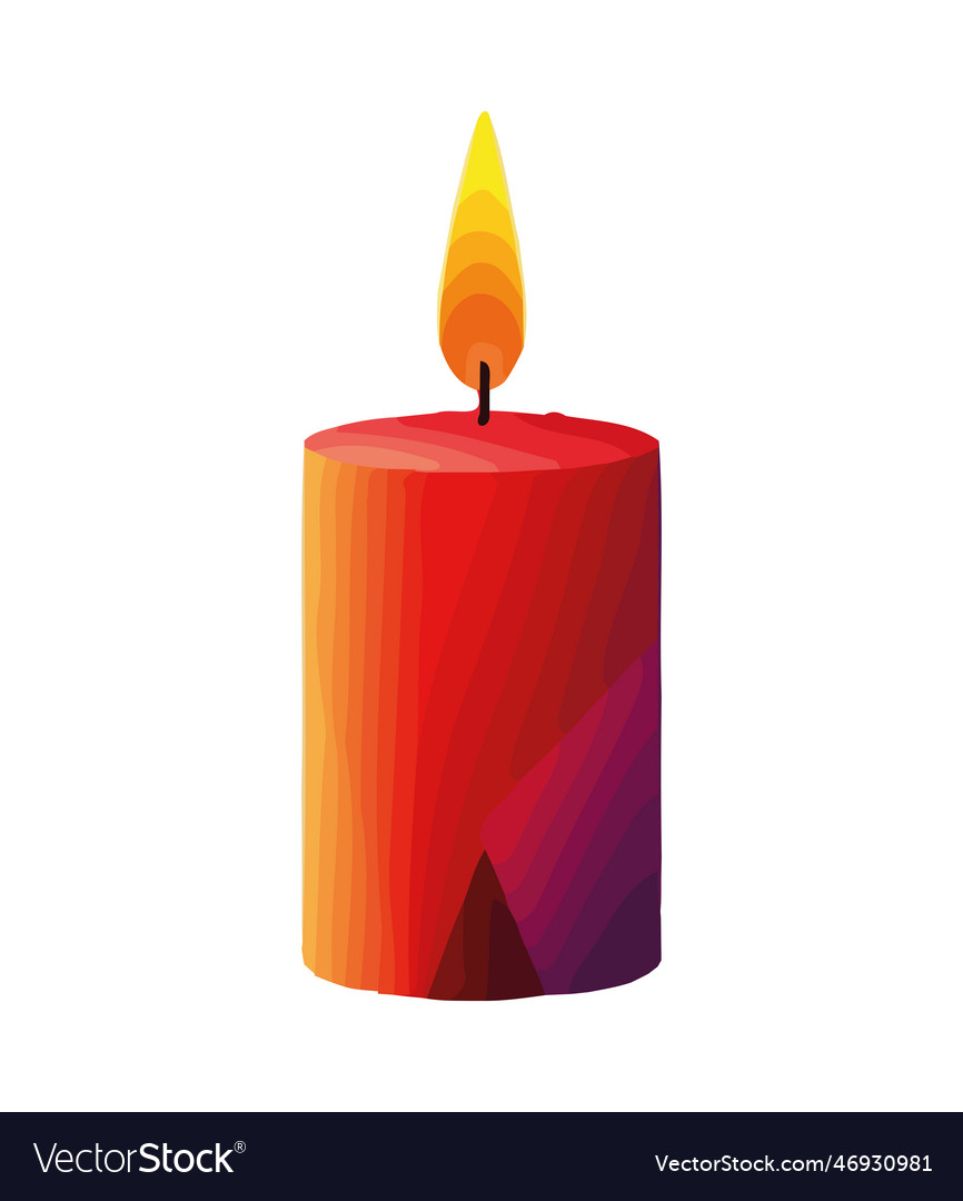 Glowing flame igniting candle Royalty Free Vector Image