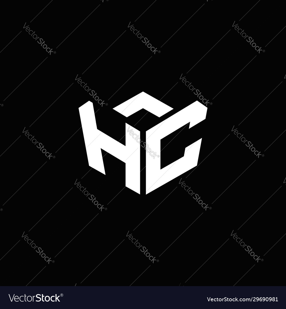 Hc logo monogram with emblem style ribbon design