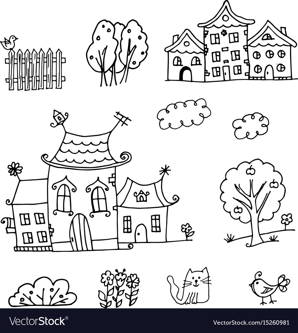 Types Of Houses Coloring Pages