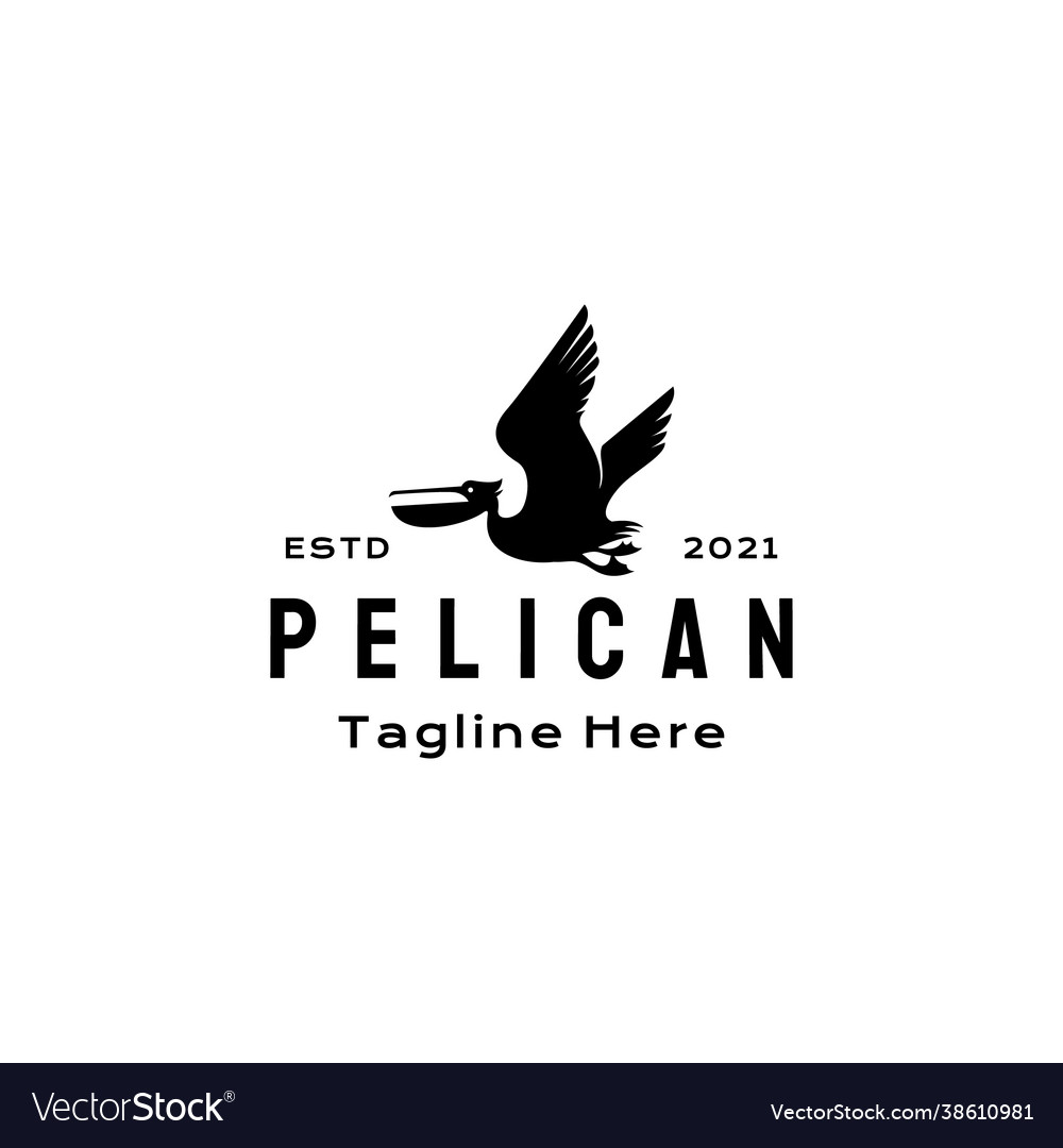 Pelican Bird Logo Design Template Royalty Free Vector Image