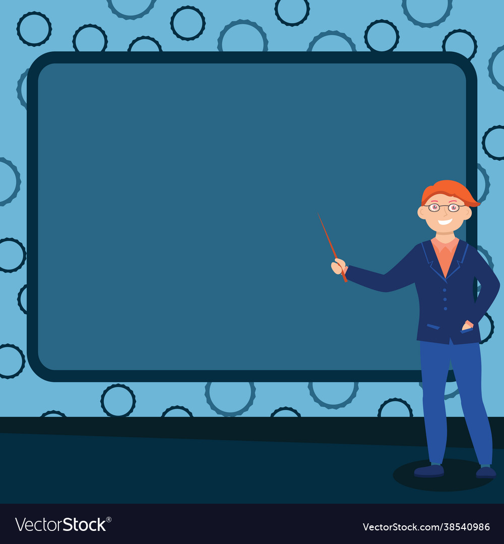 Abstract professor giving lectures explaining Vector Image