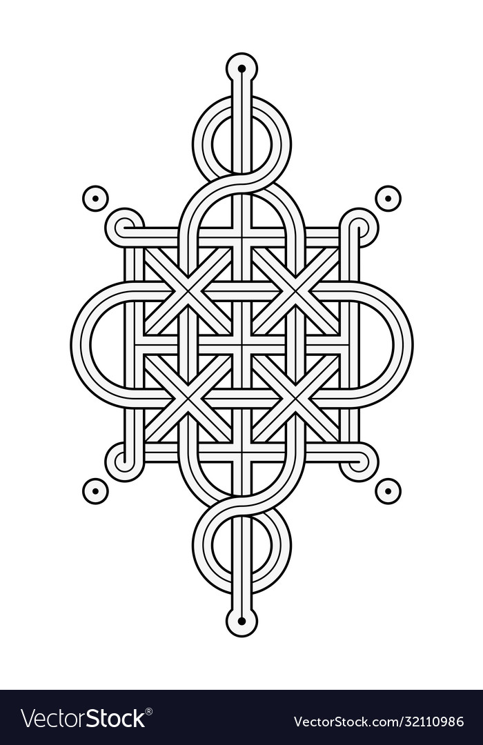 celtic knot single chain wand top loop sides vector image