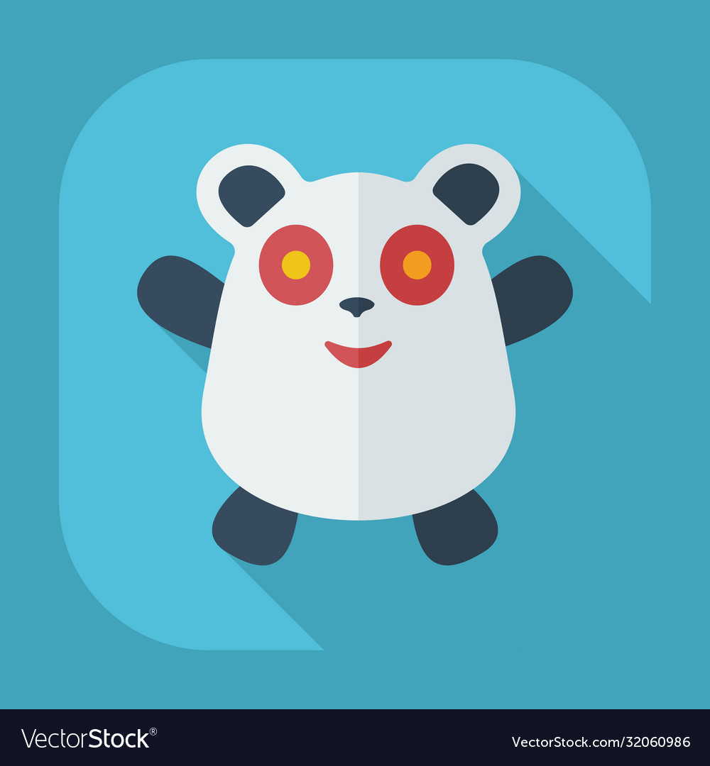 Flat modern design with shadow icons pandas Vector Image