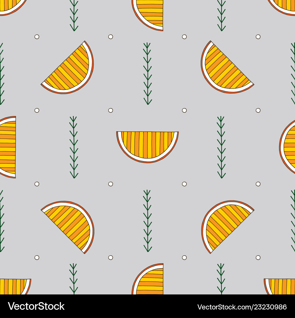 Hand drawn abstract oranges seamless pattern Vector Image
