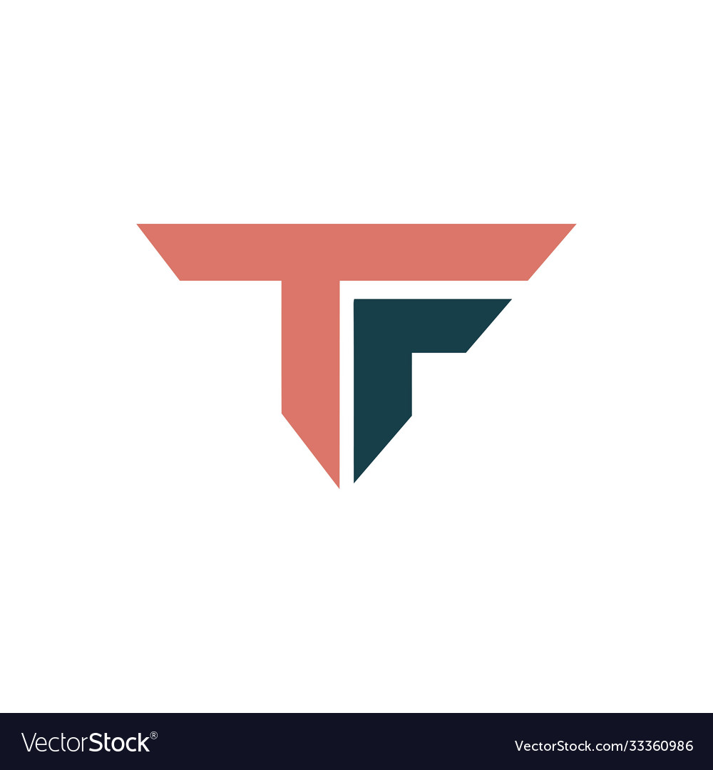 Initial letter tf logo or ft design Royalty Free Vector