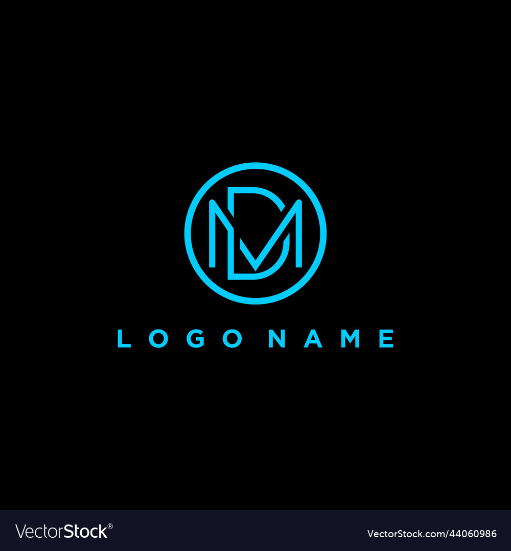 Md or dm abstract initial letter linked circle Vector Image