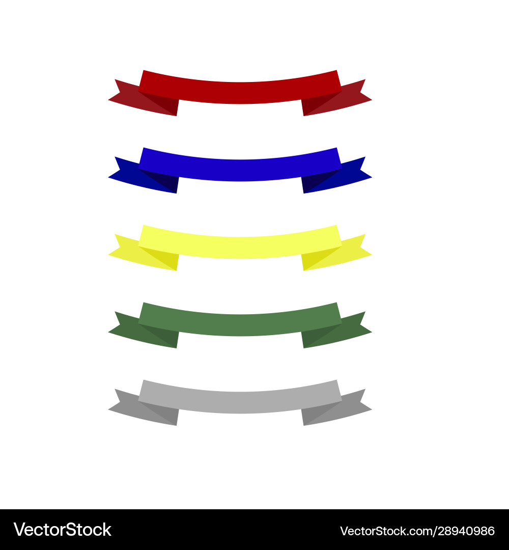 Set flat ribbons banners Royalty Free Vector Image