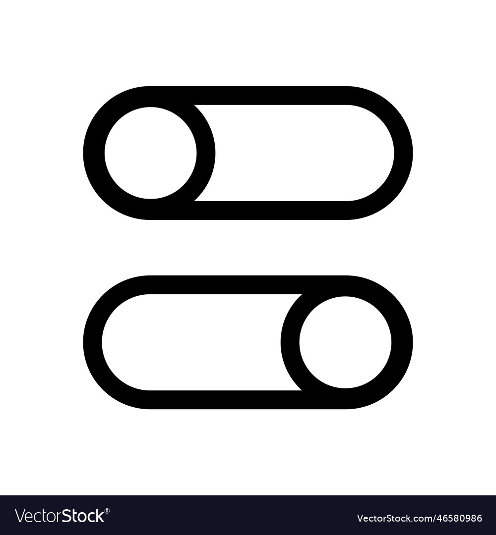 Simple slider switch icon set Royalty Free Vector Image