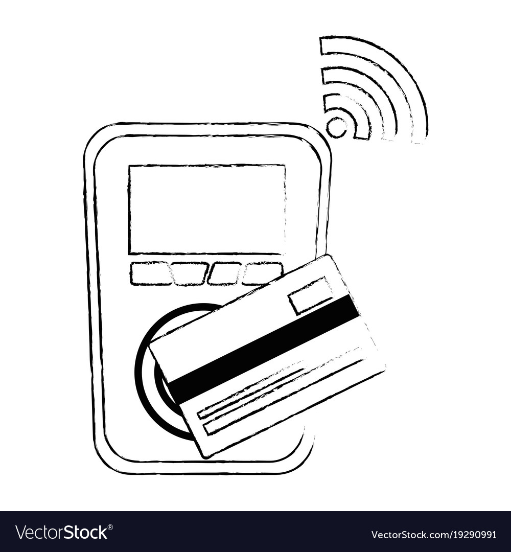 Voucher machine with credit card Royalty Free Vector Image