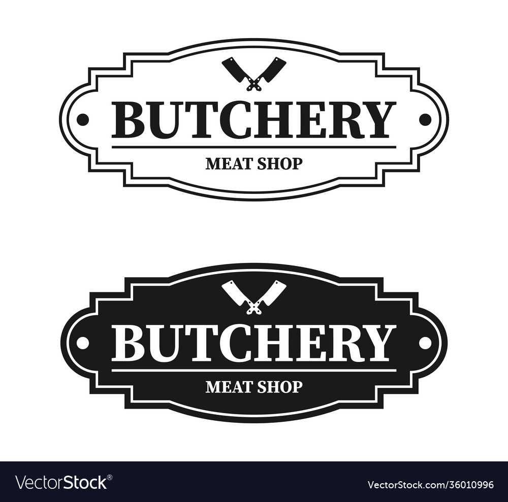 Butchery shop emblem Royalty Free Vector Image