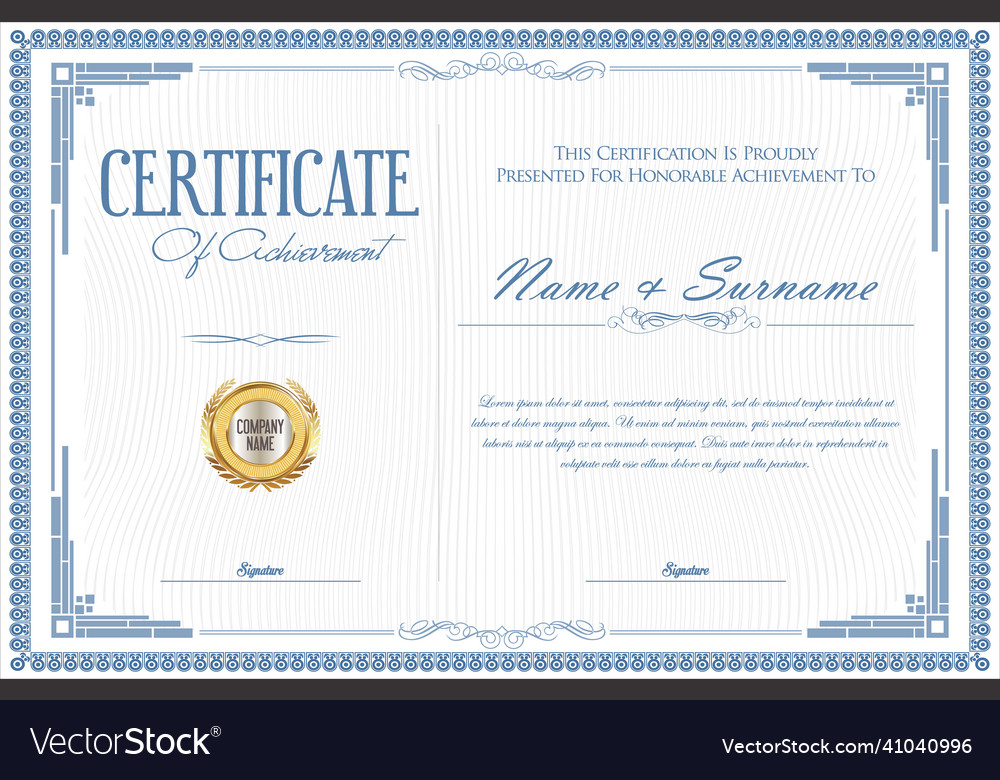 Certificate Or Diploma Modern Design Template Vector Image