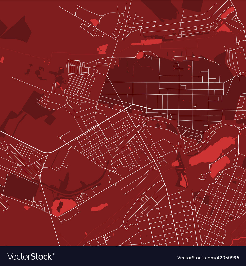 Detailed map poster of bucha city linear print Vector Image