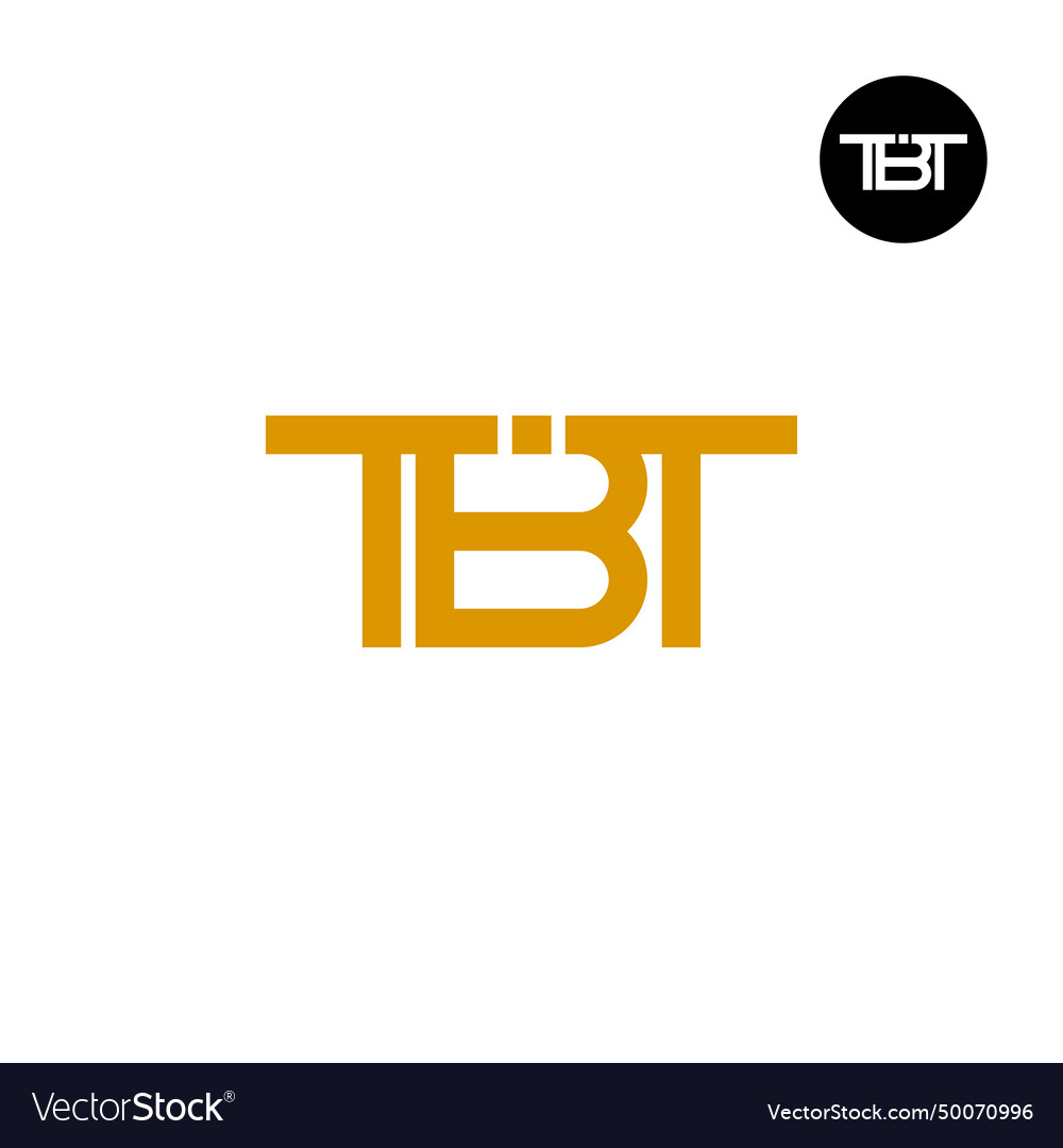 Letter tbt monogram logo design Royalty Free Vector Image