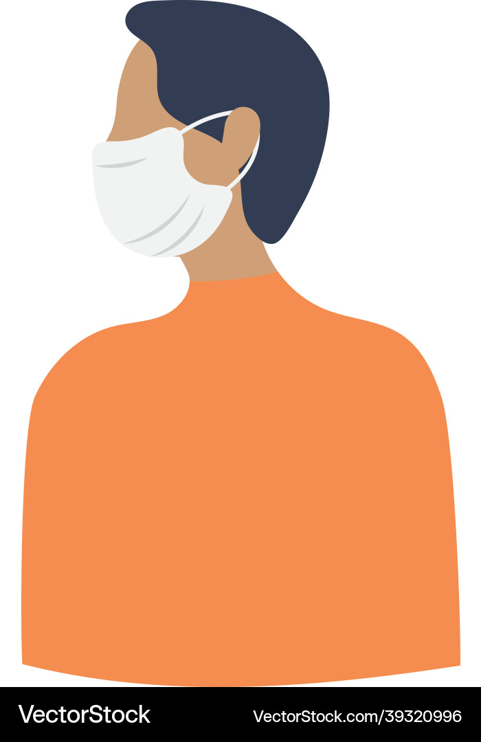 Man with face mask Royalty Free Vector Image - VectorStock