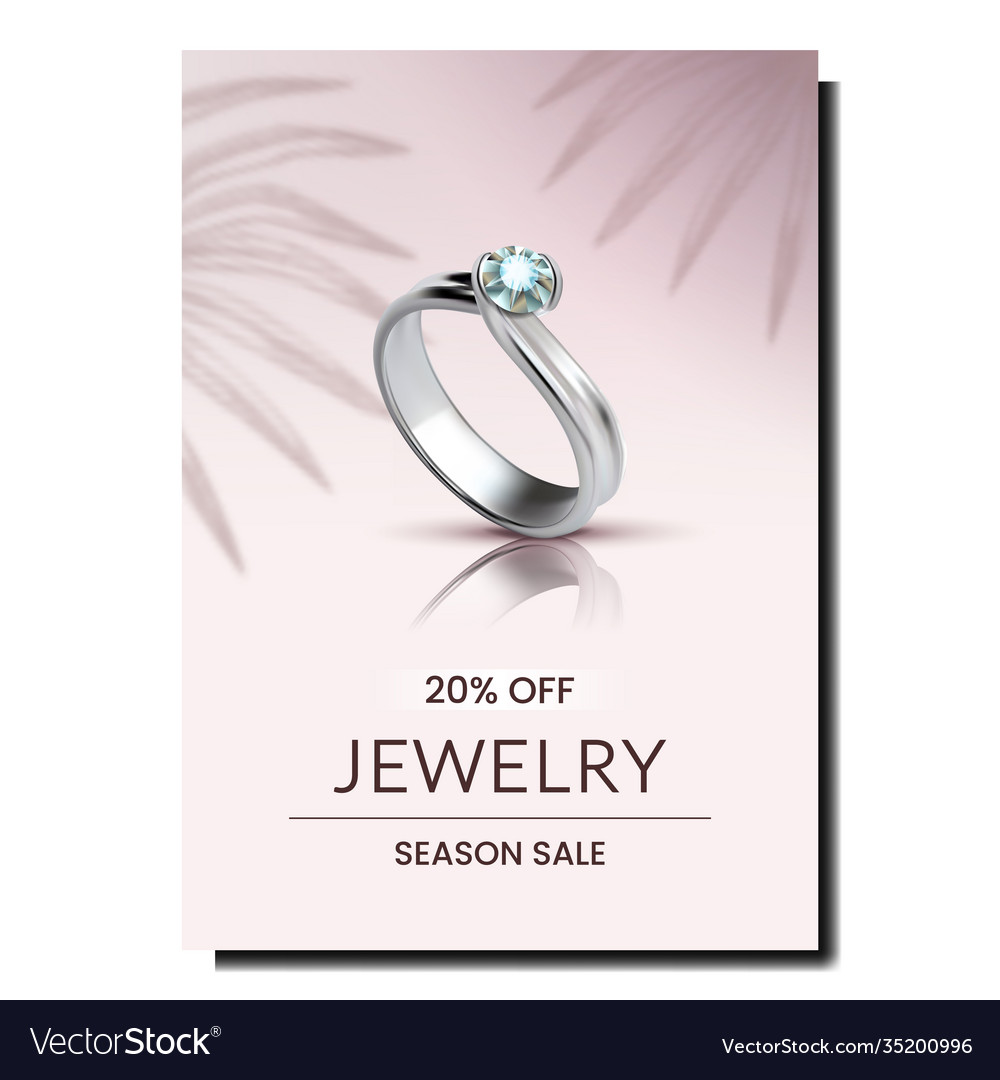 Ring jewelry accessory promotional banner Vector Image