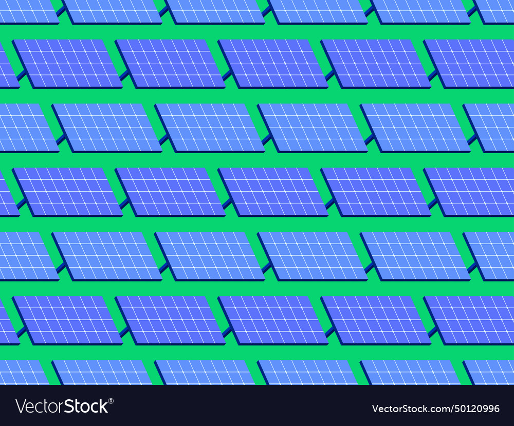 Solar panel seamless pattern field Royalty Free Vector Image