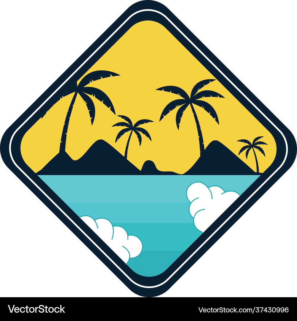Surf patch rhombus Royalty Free Vector Image - VectorStock