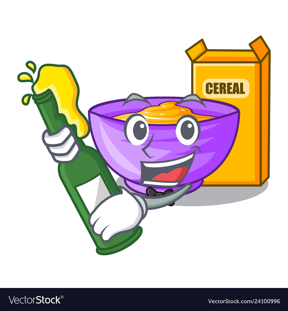 With Beer Cereal Box Isolated The Cartoons Vector Image