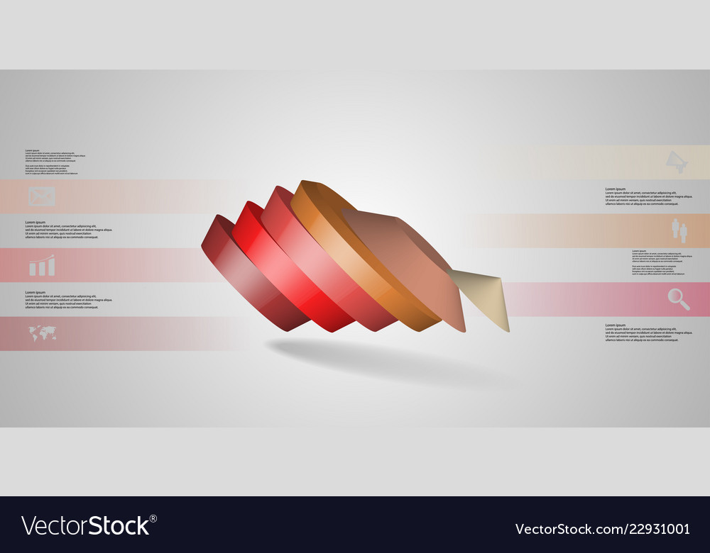 3d infographic template with round pentagon vector image