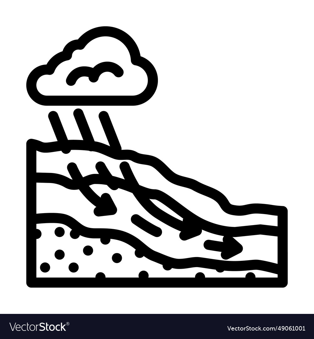 Groundwater flow hydrogeologist line icon Vector Image