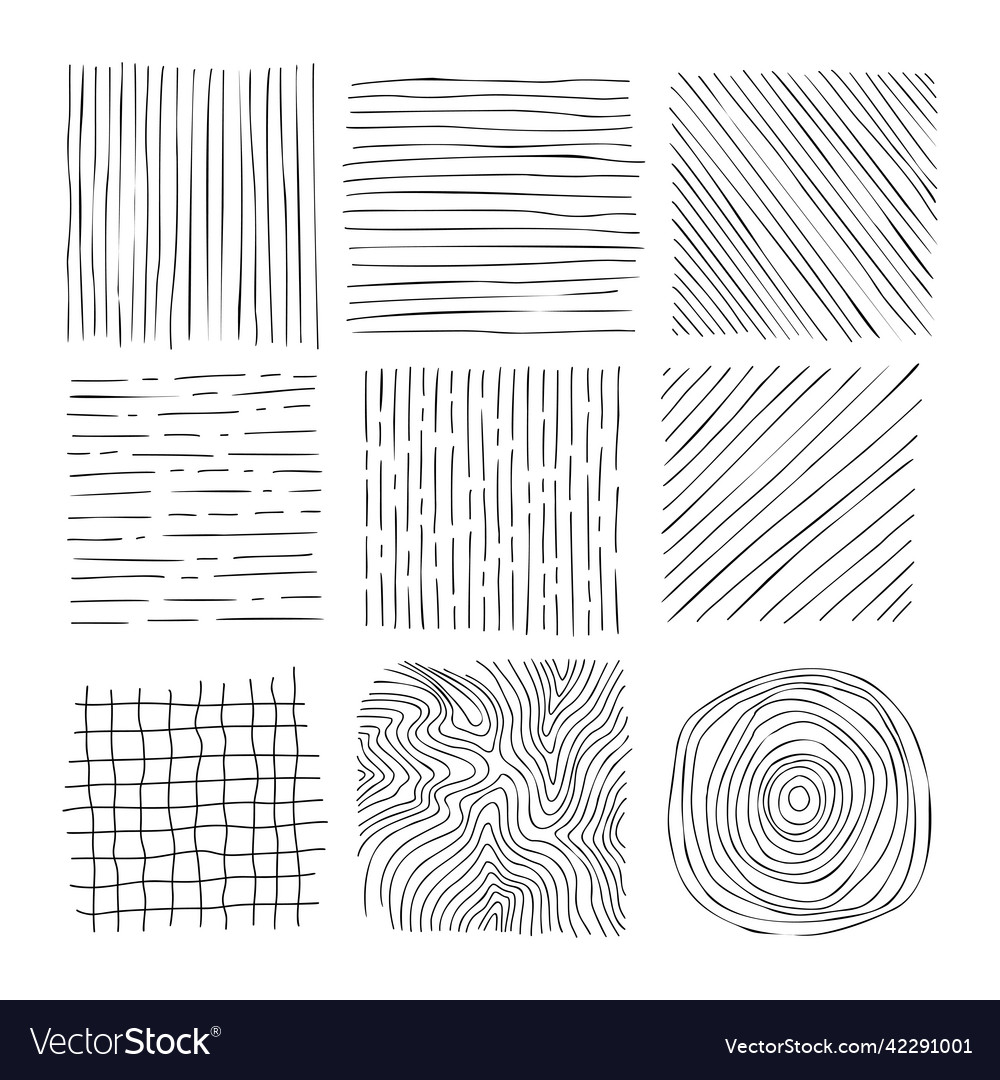 Hand drawn line texture set scribble Royalty Free Vector