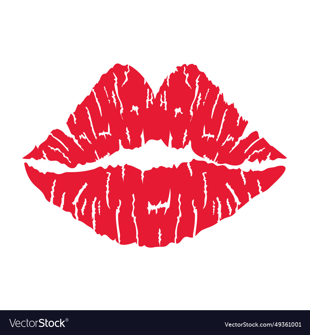 Kiss lips mouth Royalty Free Vector Image - VectorStock