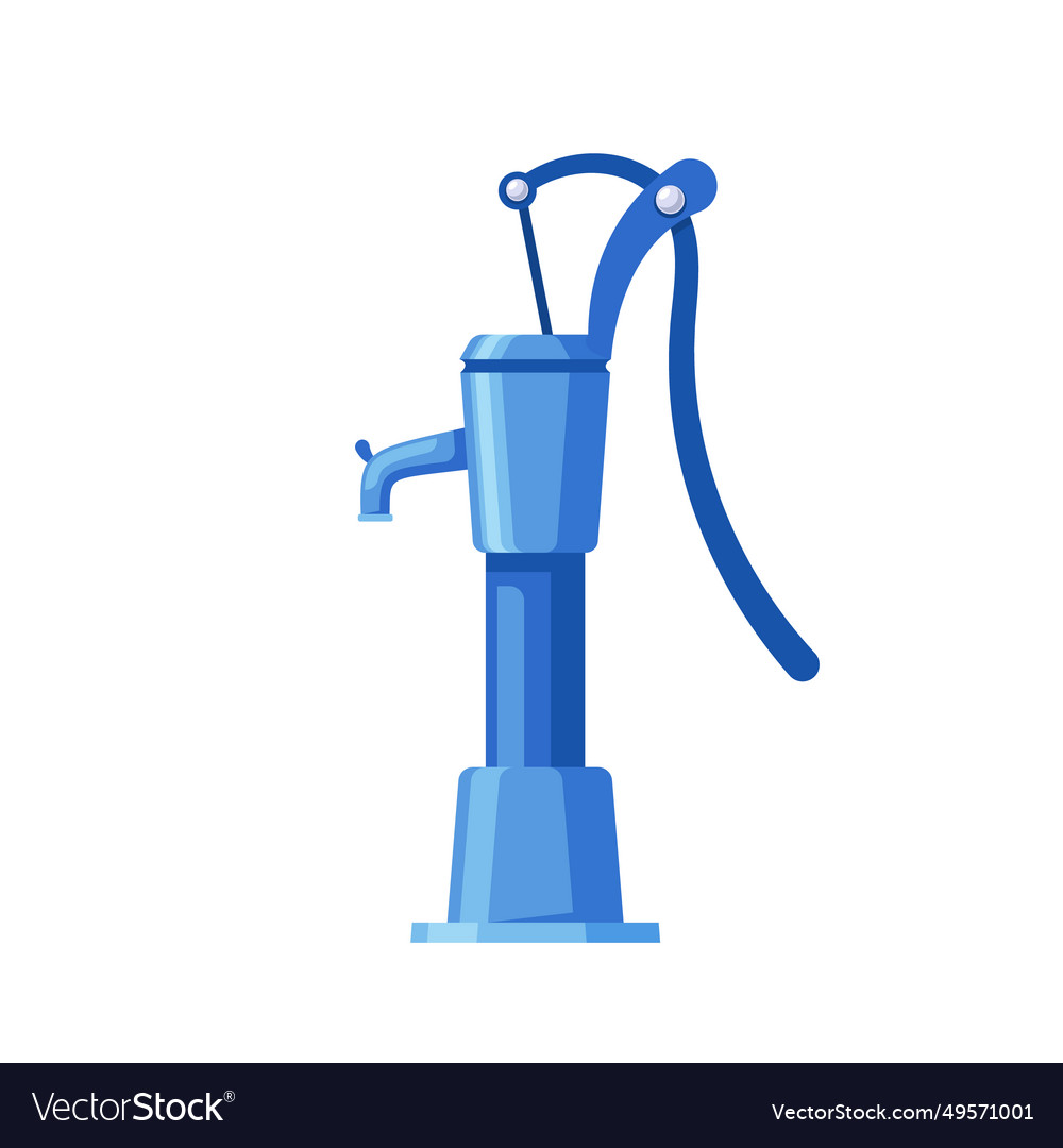 Manual outdoor water pump utilitarian metal Vector Image