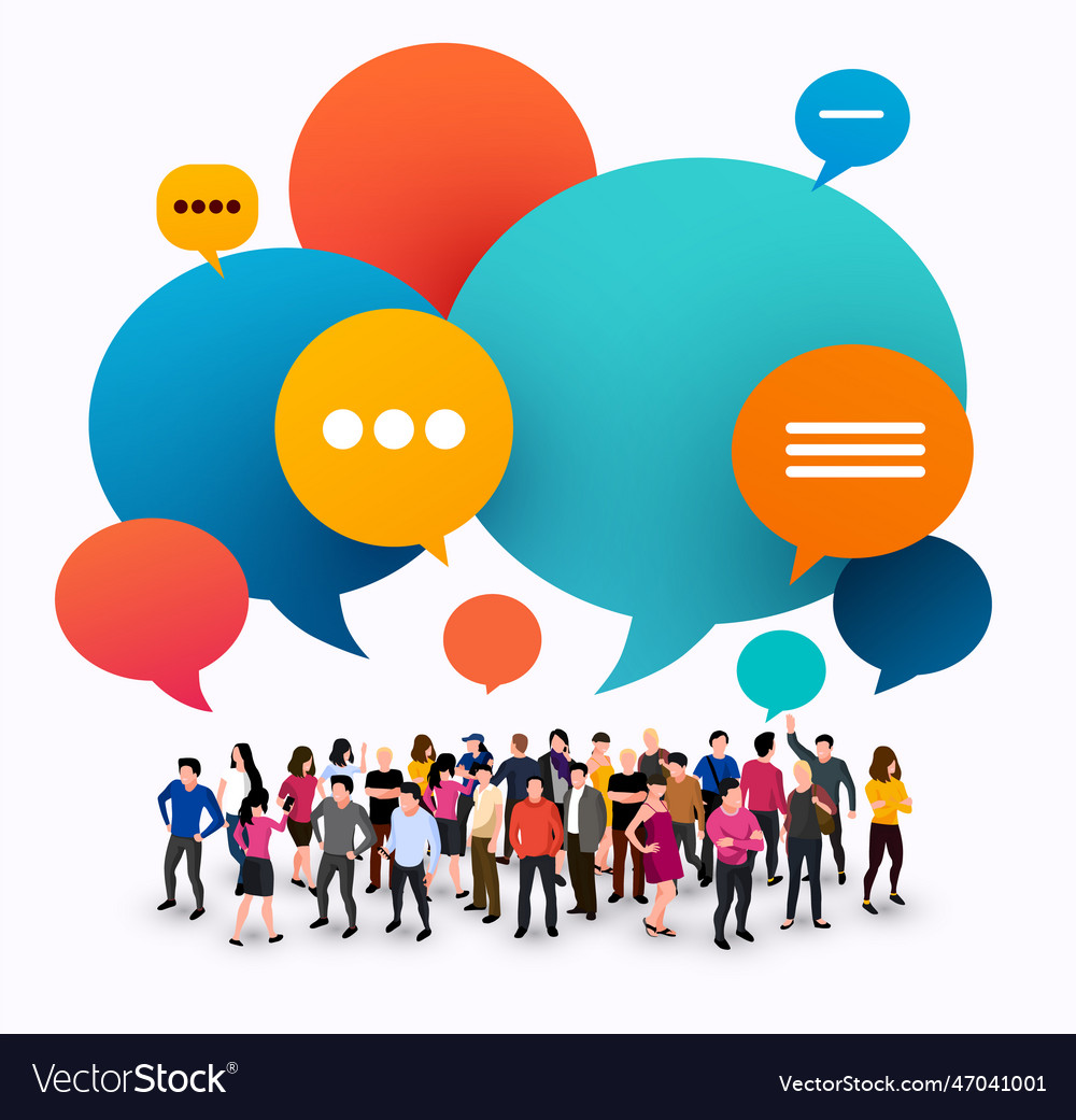 Social network template group of young people Vector Image