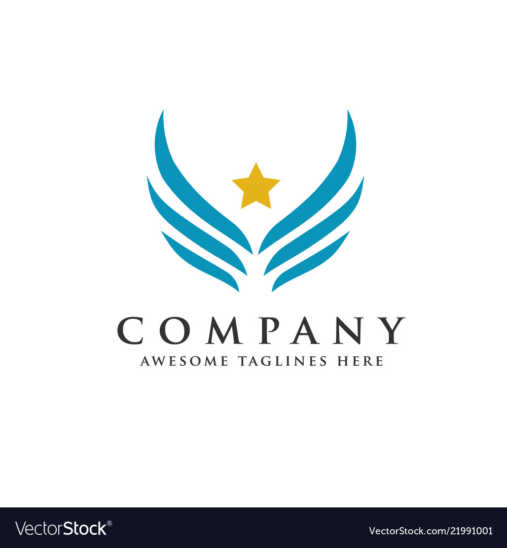 Star wings logo vector image Star wings logo