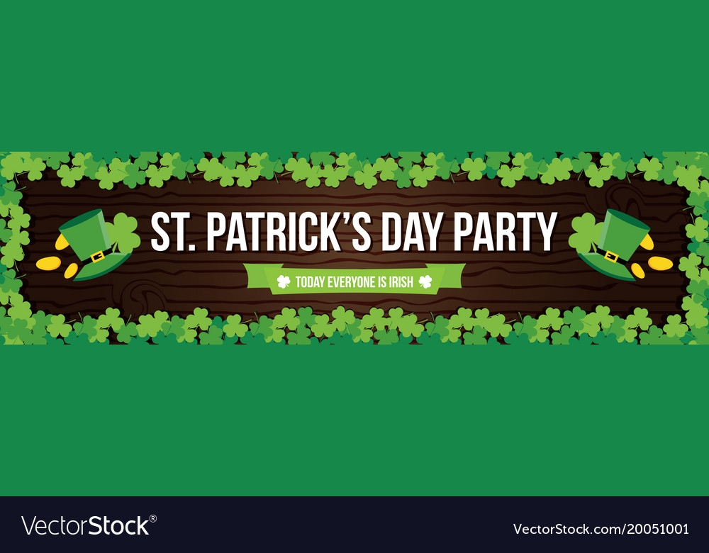 Stpatricks Day Pub Party Flyer Banner Header Vector Image