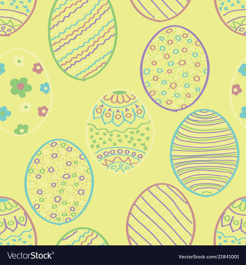 Yellow easter seamless vector image Yellow easter seamless