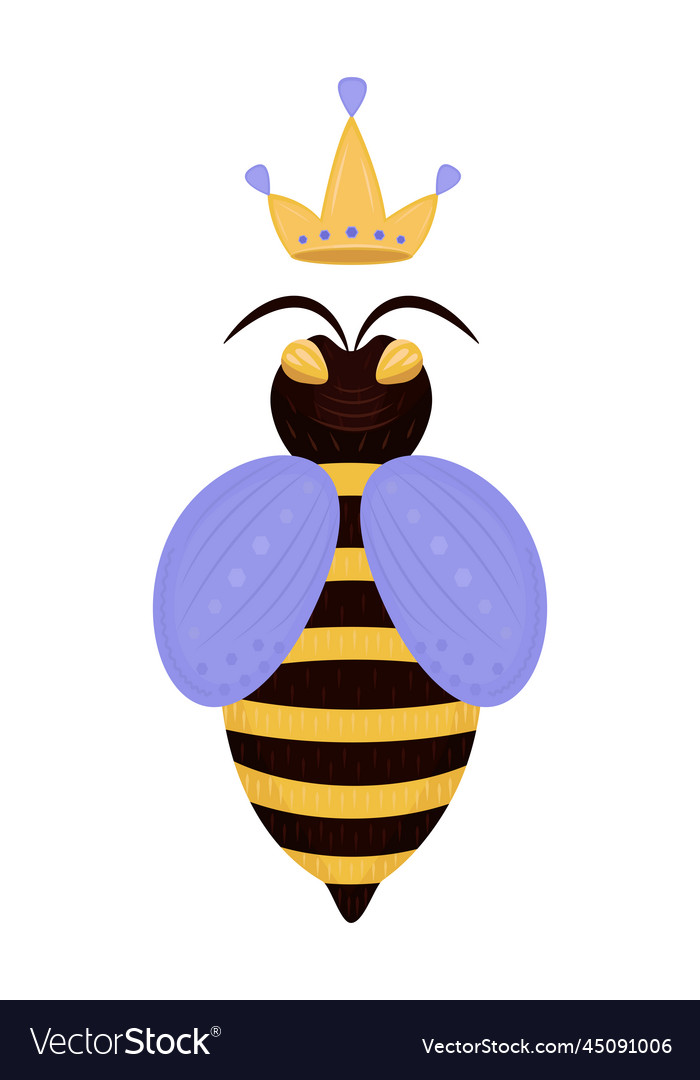 Bee queen colorful Royalty Free Vector Image - VectorStock