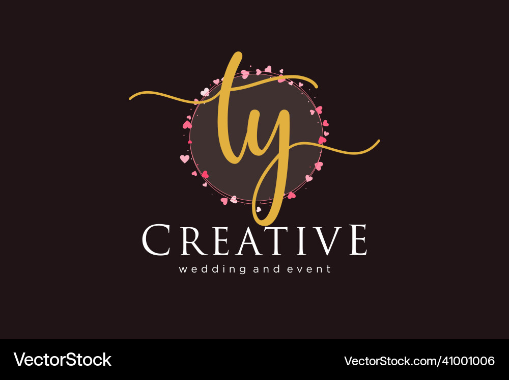 Initial ty feminine logo usable Royalty Free Vector Image