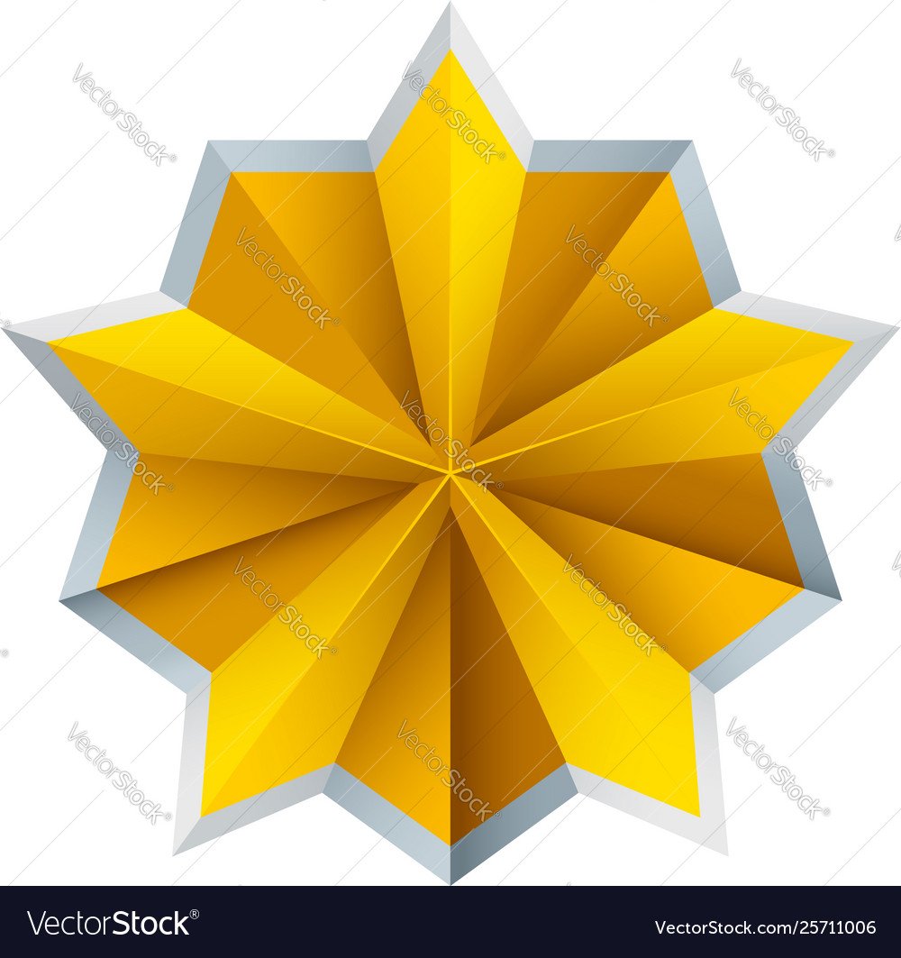 Military star in yellow and gray shadows Vector Image