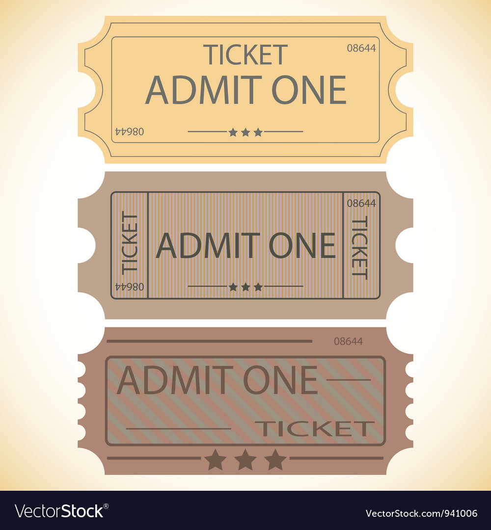 Three Tickets Royalty Free Vector Image - Vectorstock