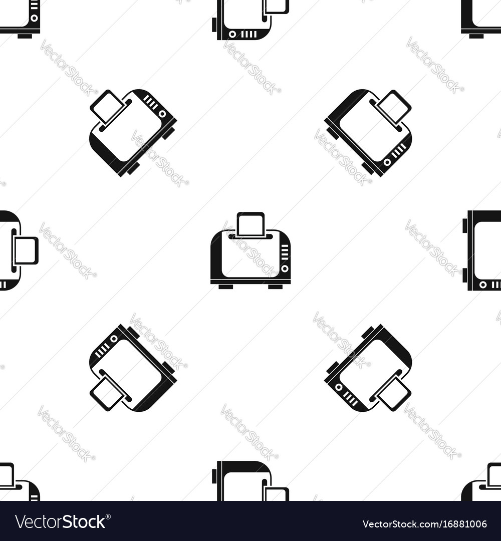 Toaster pattern seamless black Royalty Free Vector Image