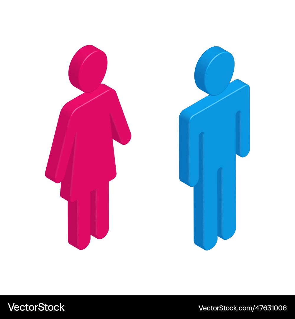 Woman and man isometric icon Royalty Free Vector Image