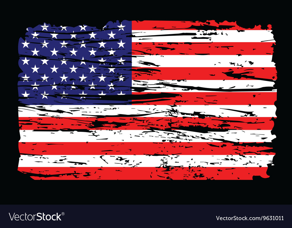 American Flag Grunge Independence 4th Of July Vector Image