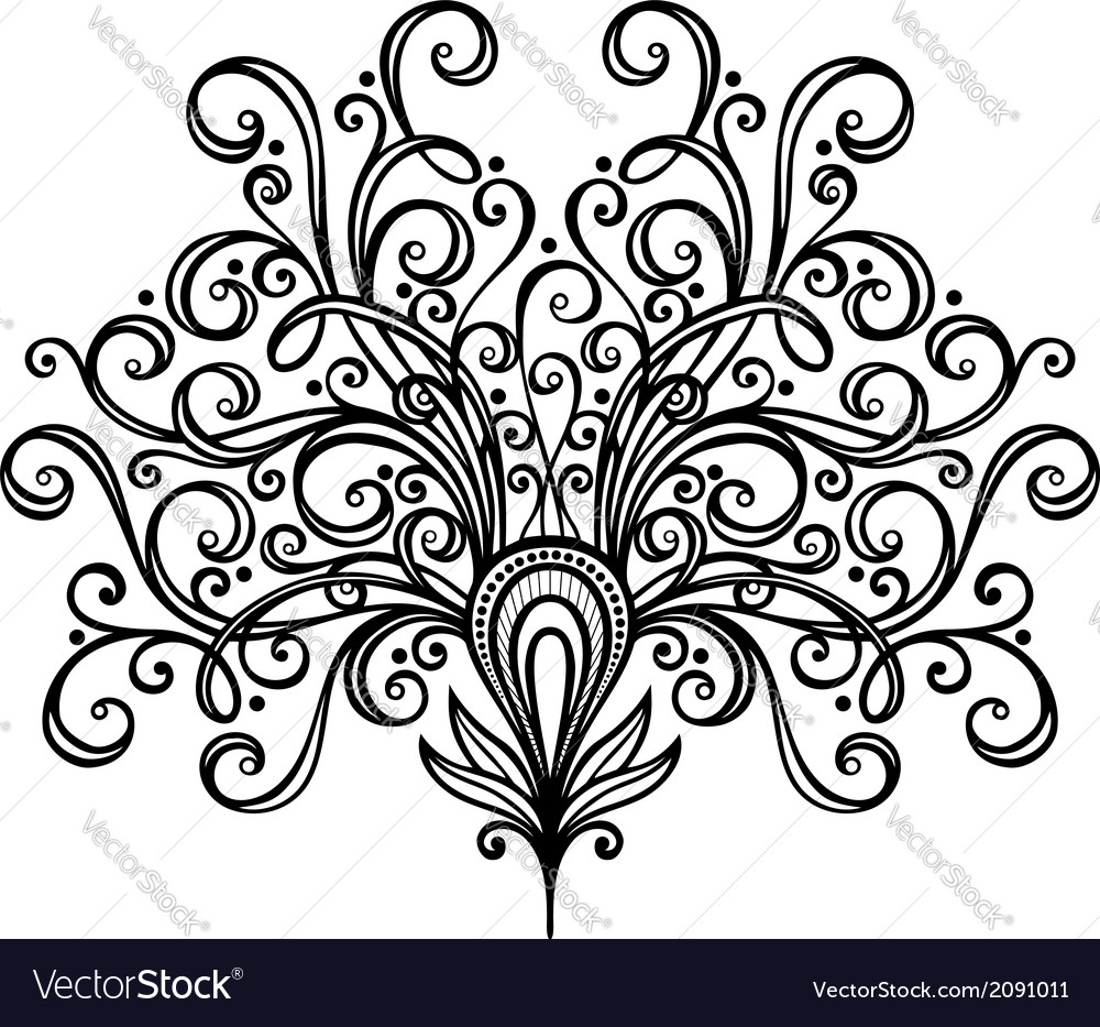 Beautiful decorative flower Royalty Free Vector Image