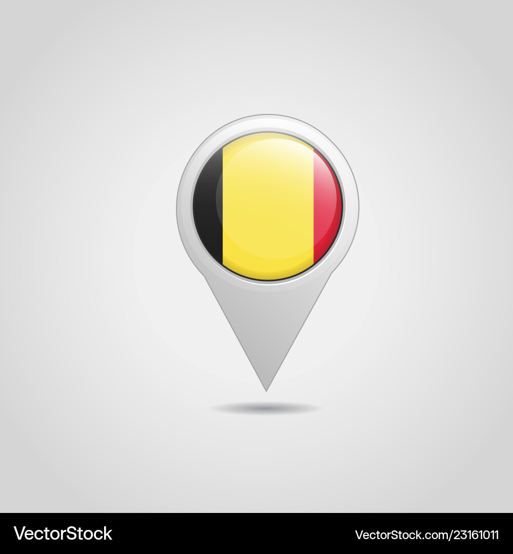 Belgium flag map pointer design Royalty Free Vector Image