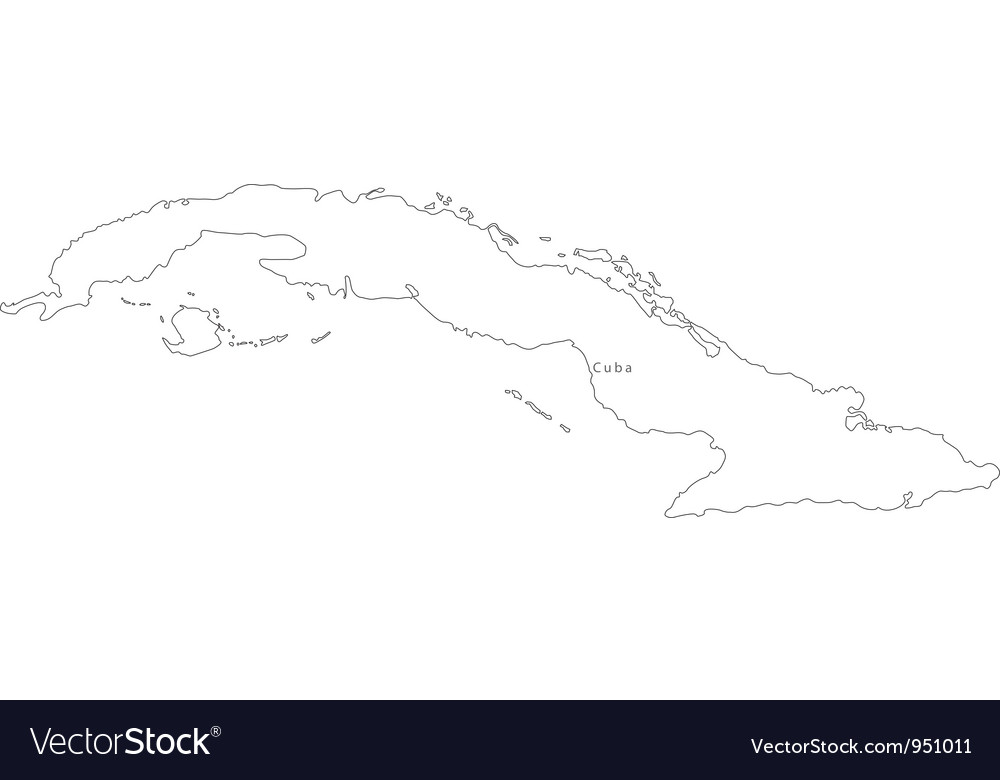 Cuba Solid Black Outline Border Map Stock Vector Roya 8877